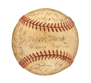 1948 Philadelphia Athletics Team Signed Baseball with 28 Signatures 